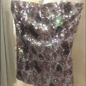 Express Embellished Gray Tube Top